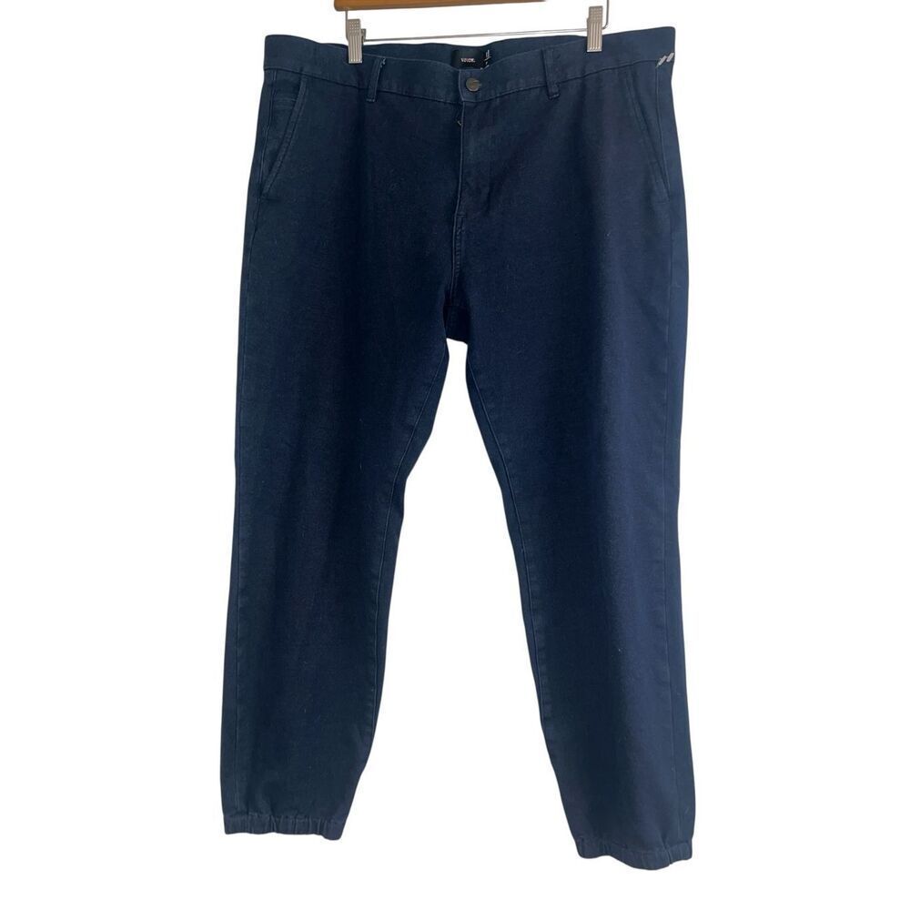 ✨Vince Mens Stretch Cotton Fleece Lined Navy Sz 38 Jogger Pants✨ - Picture 2 of 7